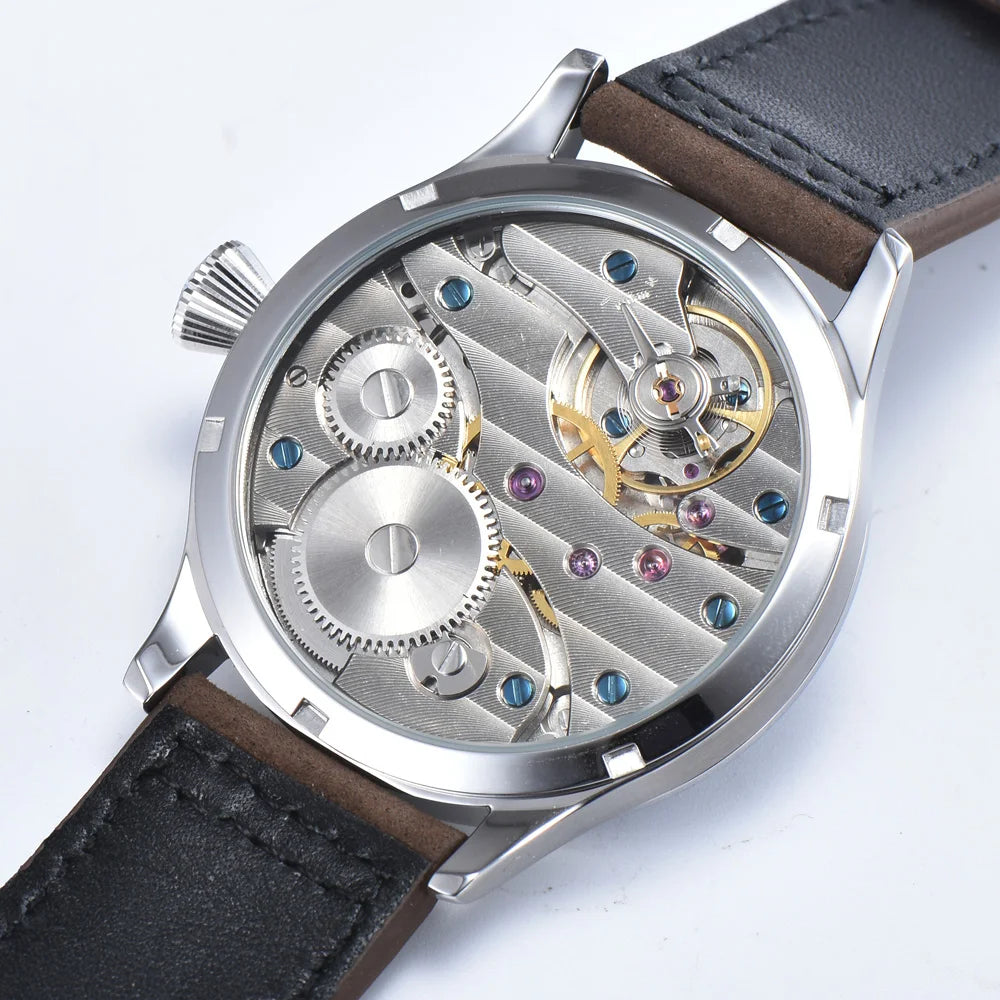 44mm ST3600 Mechanical Watch Men's Hand-wound Sapphire Crystal Watches Leather strap Dial Watch Luminous waterproof