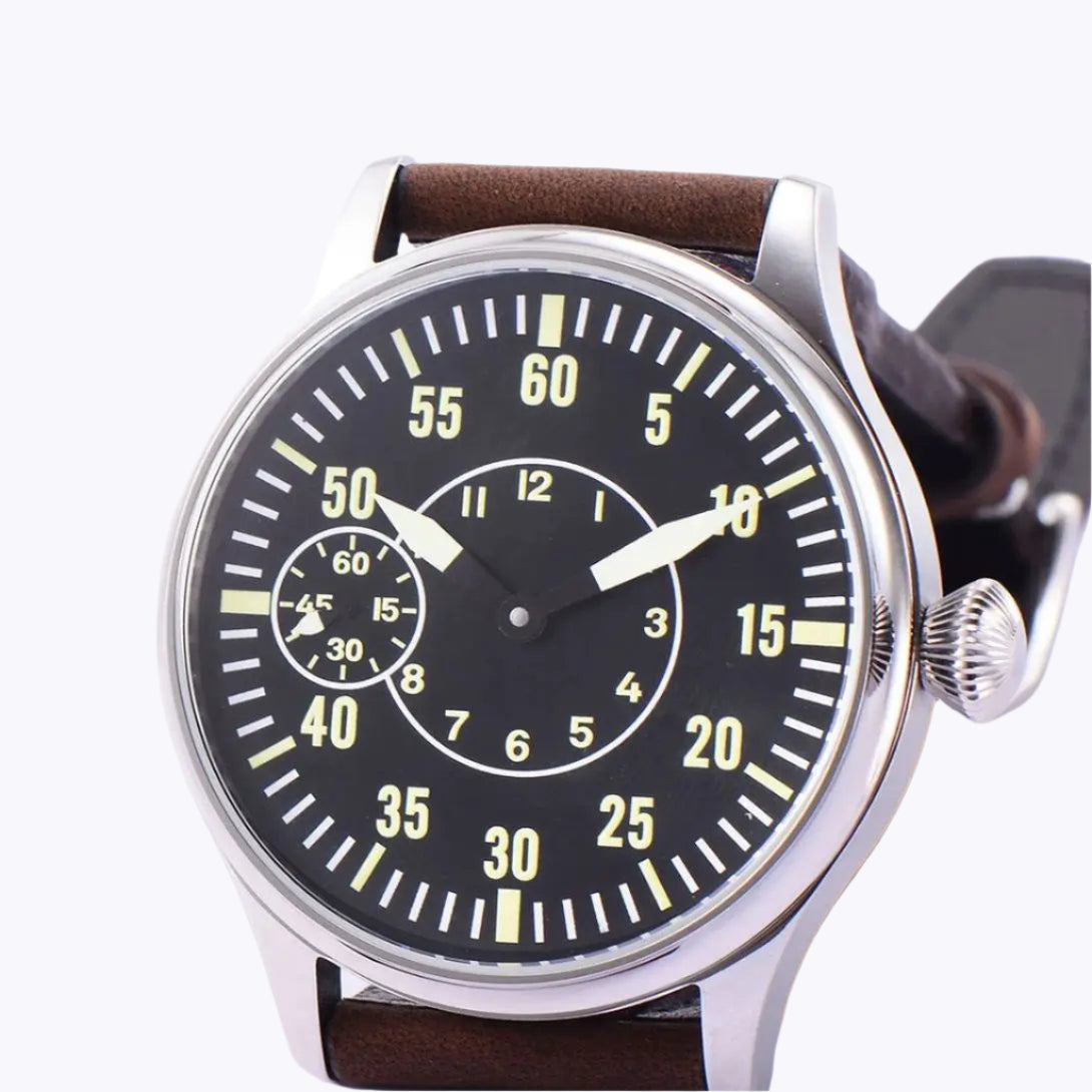 44mm ST3600 Mechanical Watch Men's Hand-wound Sapphire Crystal Watches Leather strap Dial Watch Luminous waterproof