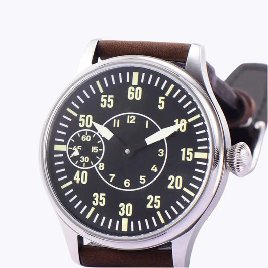 44mm ST3600 Mechanical Watch Men's Hand-wound Sapphire Crystal Watches Leather strap Dial Watch Luminous waterproof