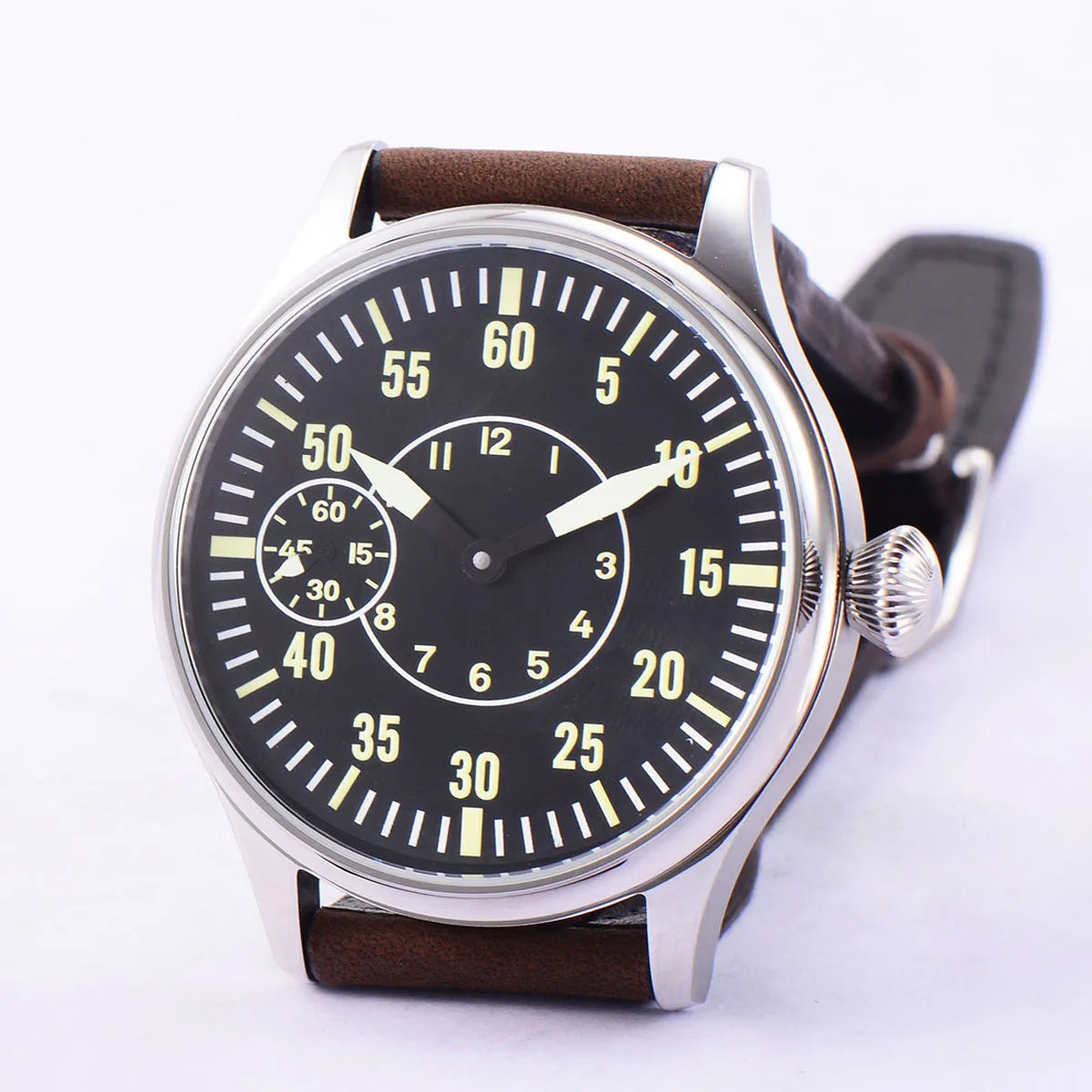 44mm ST3600 Mechanical Watch Men's Hand-wound Sapphire Crystal Watches Leather strap Dial Watch Luminous waterproof